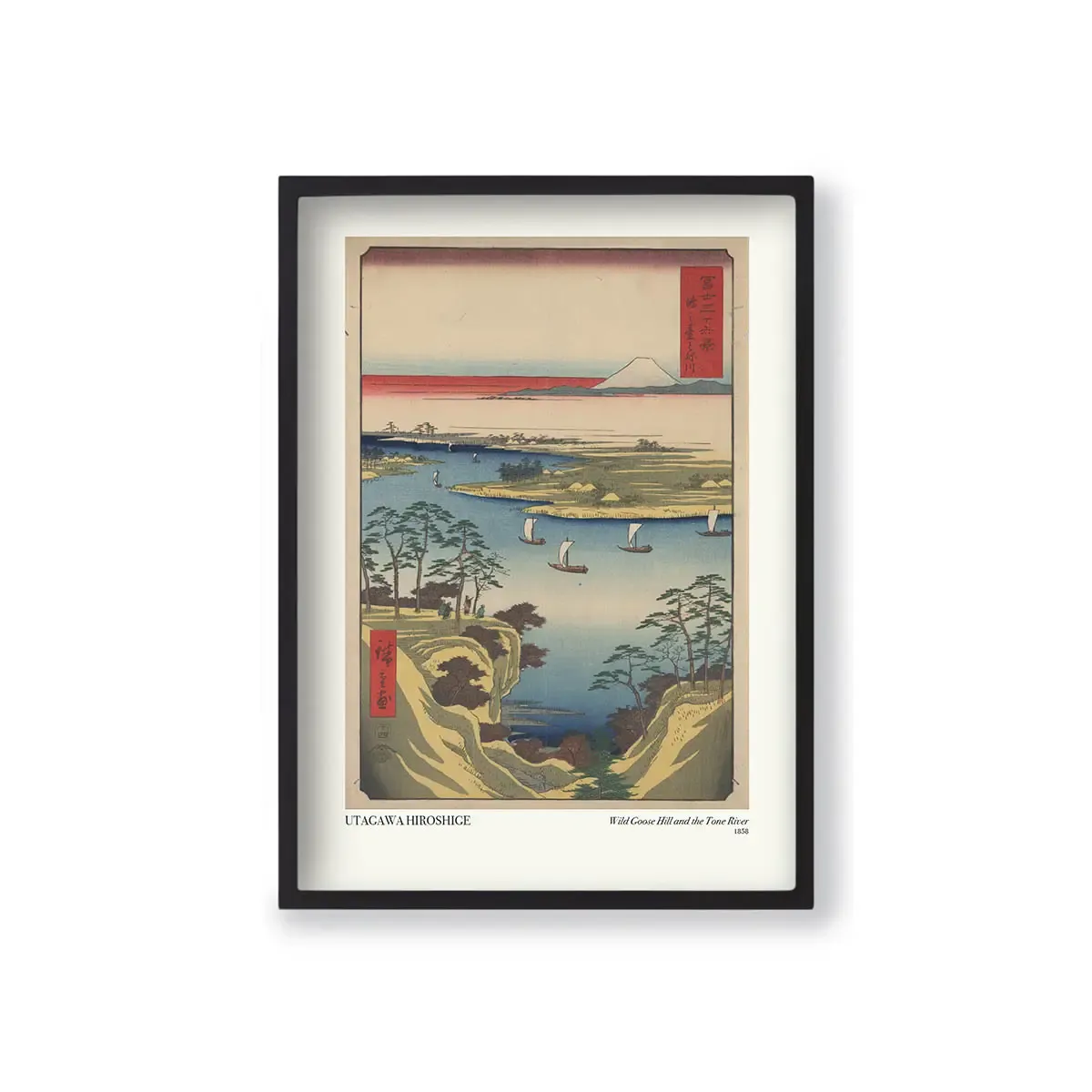 Utagawa Hiroshige - Vahşi Kaz Tepesi ve Tone Nehri