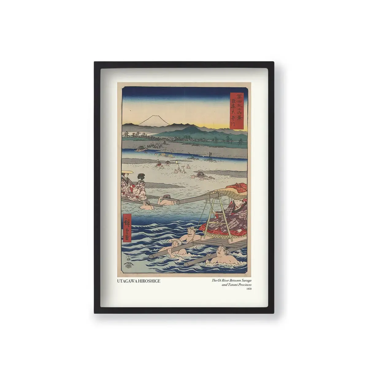 Utagawa Hiroshige - Suruga ve Totomi Eyaletleri Arasındaki Oi Nehri
