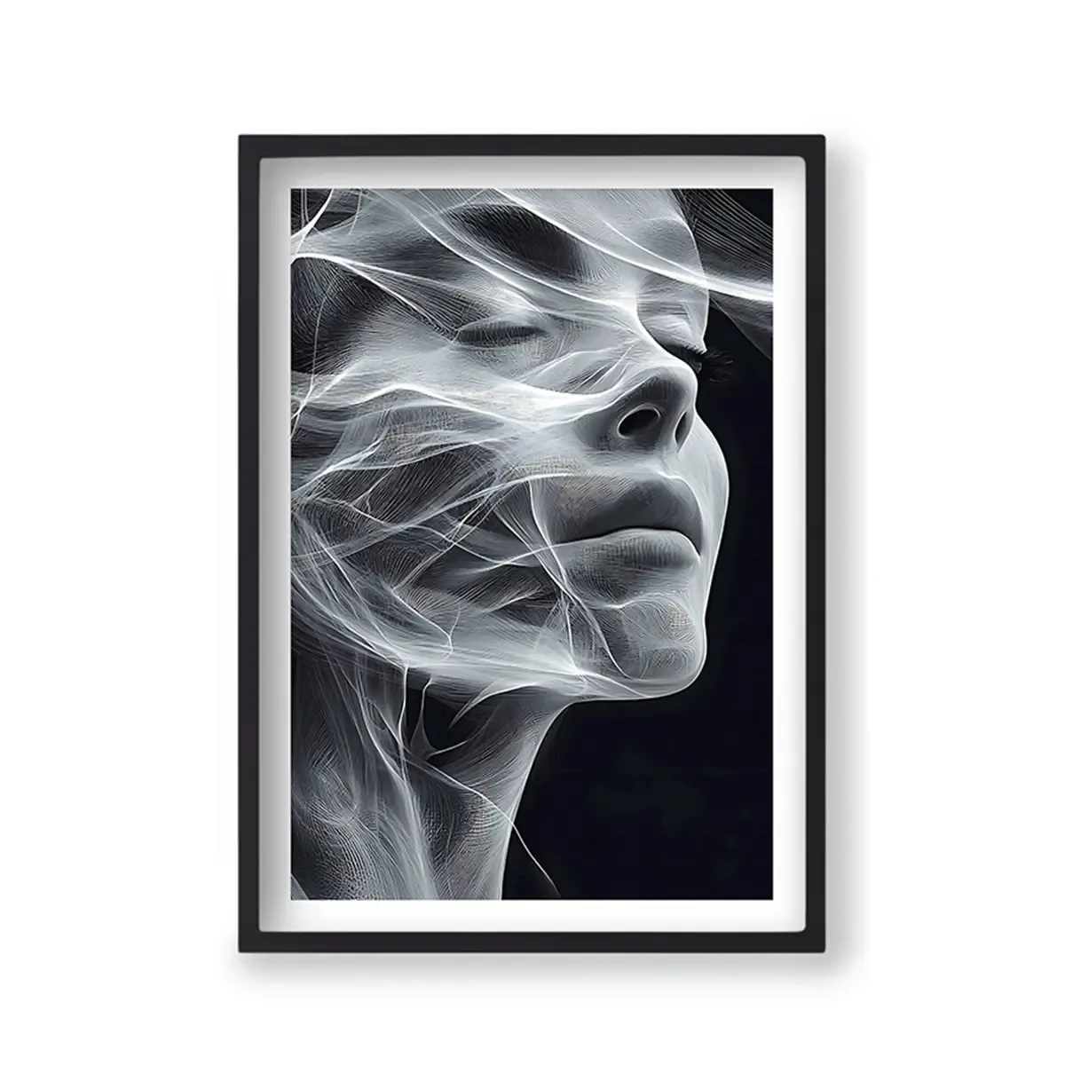 Kadın Portresi Poster – Siyah Beyaz Modern Tasarım