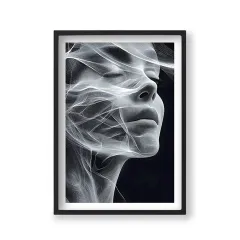 Kadın Portresi Poster – Siyah Beyaz Modern Tasarım