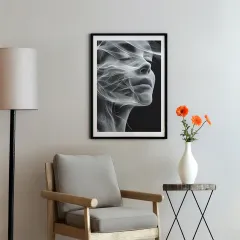 Kadın Portresi Poster – Siyah Beyaz Modern Tasarım