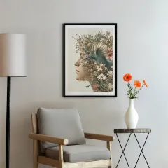 Doğa ve Kadın Silueti Poster