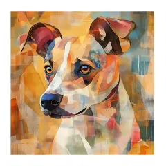 Renkli Köpek Portresi Poster