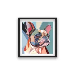 Geometrik Fransız Bulldog Posteri