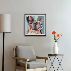 Geometrik Fransız Bulldog Posteri