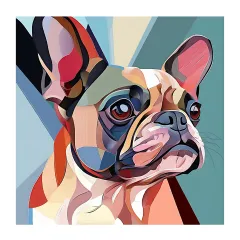 Geometrik Fransız Bulldog Posteri