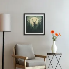 Ormanda Geyik Silueti Posteri