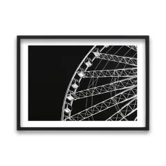 Minimal Siyah Beyaz Dönme Dolap Posteri