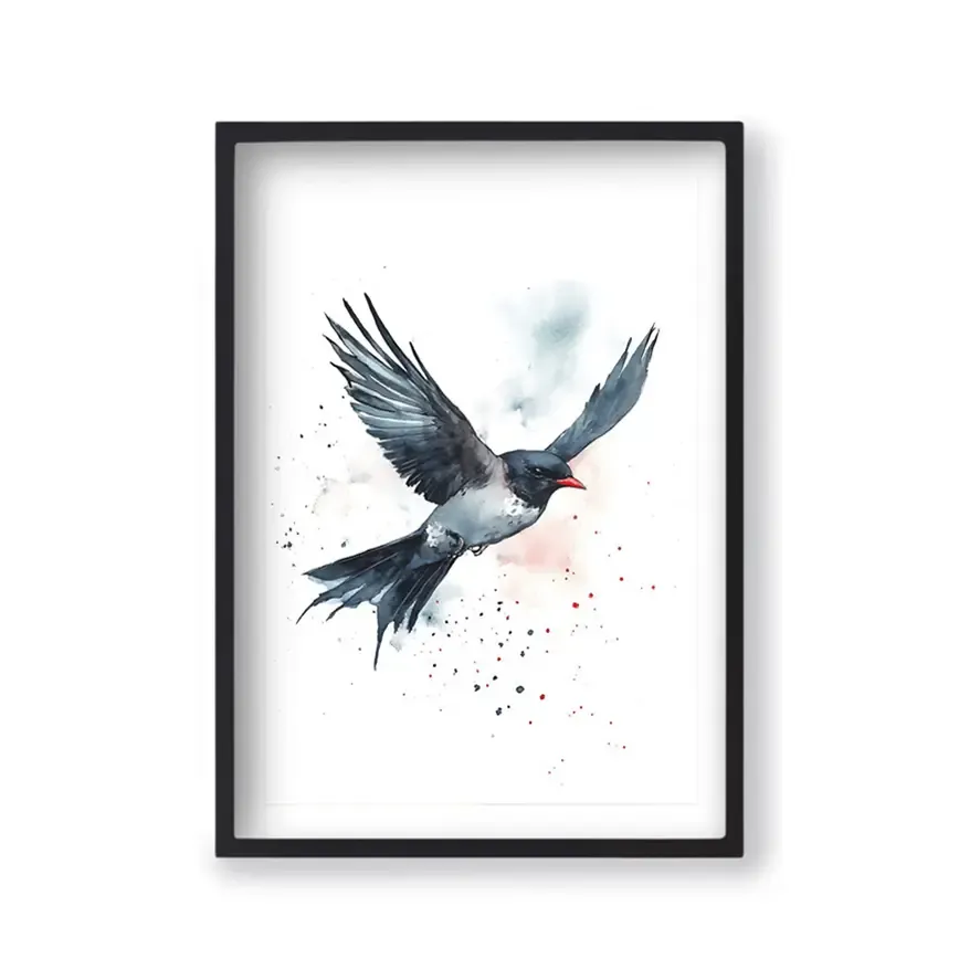 Uçan Kuş Sulu Boya Poster