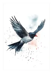Uçan Kuş Sulu Boya Poster