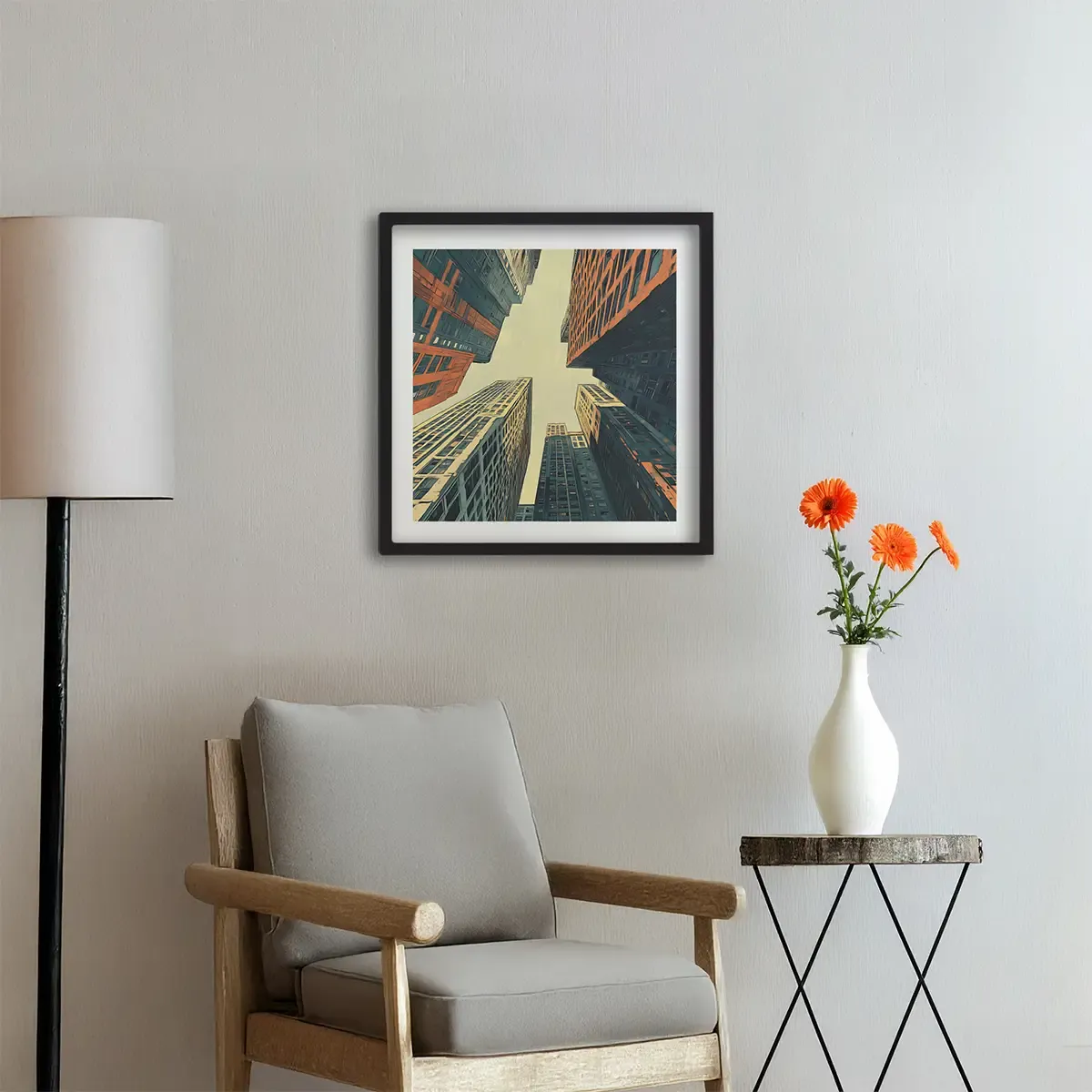 Modern Şehir Manzarası Poster 50x50 cm