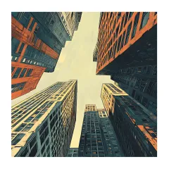 Modern Şehir Manzarası Poster 50x50 cm